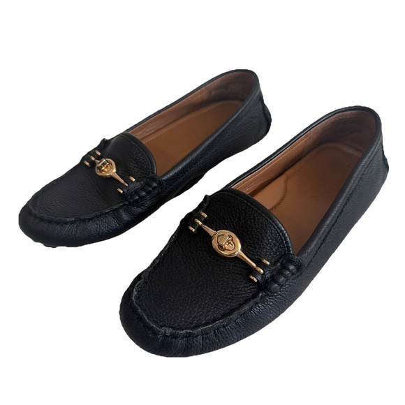 Coach Shoes - Coach Loafers Black Pebbled Leather Arlene Flat Driving Designer Shoes Women’s 8
